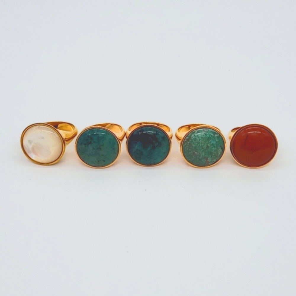 Vita Fede Catena 24K Rose & Yellow Gold-Plated Ring with Insigna Stone New